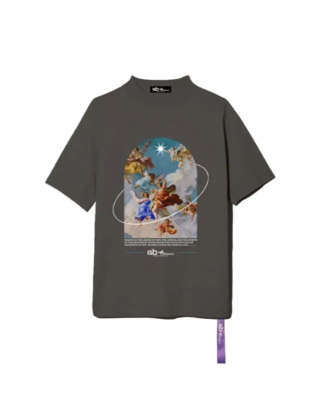 ISB Unisex Turtle Neck T-shirt - Charcoal Heaven Design