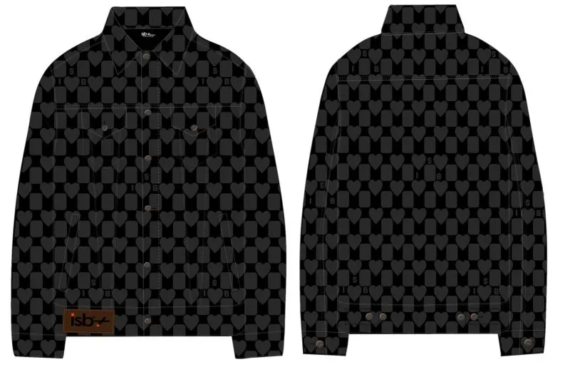 ISB Oversized Monogram Jacquard Denim Carpenter Jacket Long-sleeve