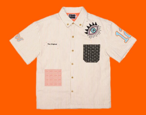 ISB Original Puffer Tshirt/Jacket – Beige With Signature Orange Inner